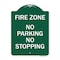 Signmission Designer Series Sign No Parking No Stopping, Green & White Aluminum Sign, 18" x 24", GW-1824-23703 A-DES-GW-1824-23703 - alternate 1